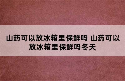 山药可以放冰箱里保鲜吗 山药可以放冰箱里保鲜吗冬天